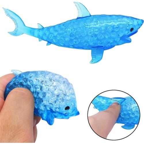 Mini Spongy Shark Bead Stress Ball Toy Squeezable Squishies Toy Stress Relief Toy Cutes Child Fun Stationery Toys Antistress
