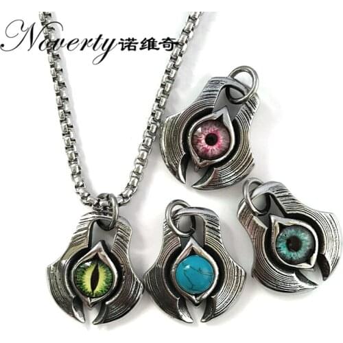 Fashion Custom Evil Eye Retro Titanium Pendant Necklace Hip-hop Rock Punk Cool Style Gifts ZMXL018