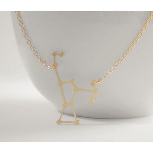 New fashion Aquarius Pendants Statement simple custom metal yellow charm Necklace female pendant
