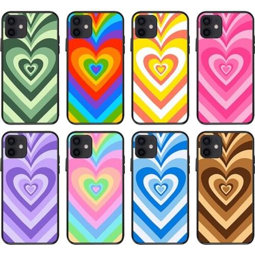 New Simple Love Pattern Mobile Phone Case for IPhone 11 12pro 12mini Soft Shell for IPhone 7 8 XR XS Mobile Phone Case Fashion