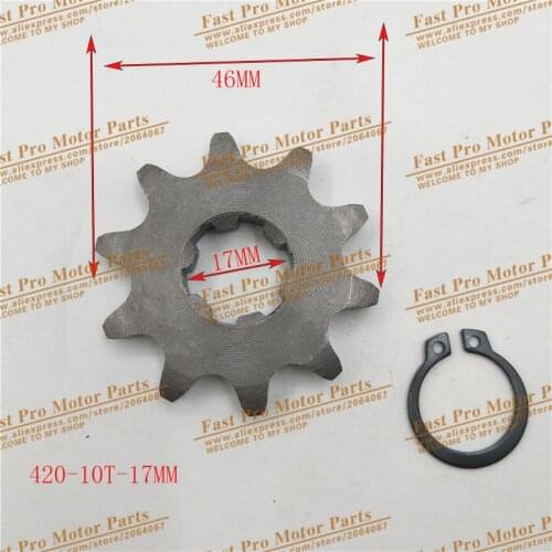 Front Engine 420# 17mm 20mm 10T Teeth Chain Sprocket With Retainer Plate Locker