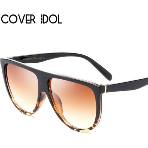 Casual Flat Top Oval Bottom Sunglasses For Women Classic Fashion Designer Female Sun Glasses UV400