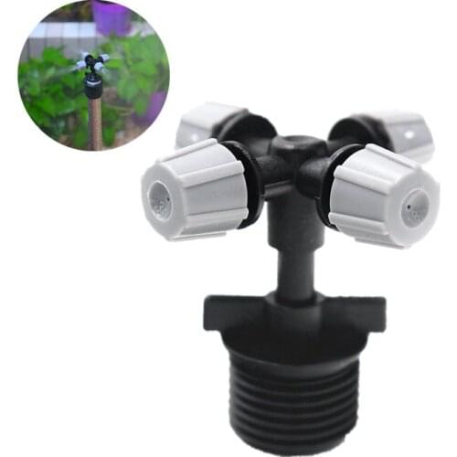 20PCS Grey Cross Misting Sprinkler With 1/2"Male Connector Garden Irrigation Dripper Micro Sprayer Water Mist Nozzle For Garden