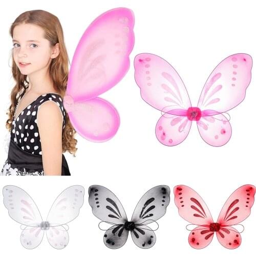 DIY Fairy Dress Up Wings Butterfly Fairy Halloween Costume Angel Wings Kids Birthday Party Decor Favor Costume Accessories