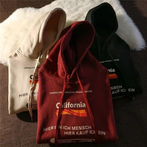 Street Fashion Brand Letter Printing Loose And Versatile Outer Hooded Sweatshirts Drawstring Pocket Decoration Vintage y2k Tops