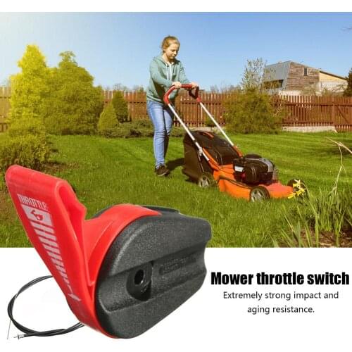 Universal Pull Line Lawn Mower Throttle Switch Lever Control Kit + Throttle Cable For Lawnmower
