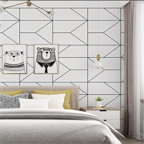 Wellyu Nordic style wallpaper geometric pattern line graphic bedroom living room modern minimalist TV background wallpaper