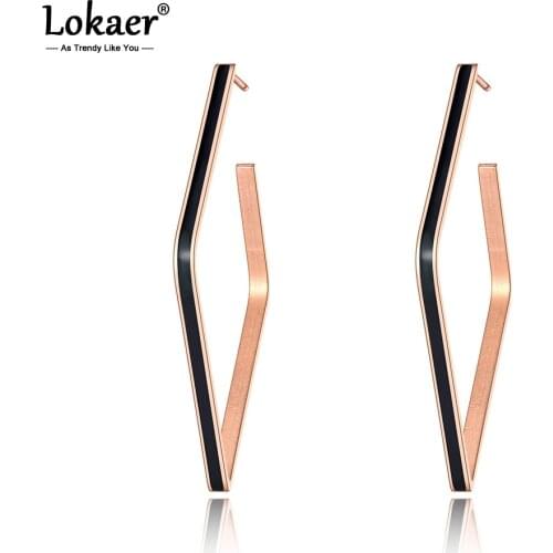 Lokaer Hyperbole Design Stainless Steel Hiphop/Rock Earrings Bohemia Geometric Square Earrings Jewelry For Women Girls E20277