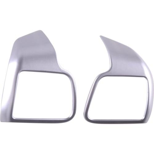 1Pair Silver Steering Wheel Frame Trim Moulding ABS Fit For Toyota Highlander Kluger 2014 2015 2016 2017 2018 2019