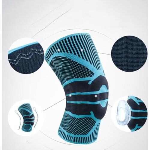 1pc Knee Pad Sleeve Knitted Breathable Silicone Spring Compression Support Leg Protector Outdoor Gym Sportswear Accessories