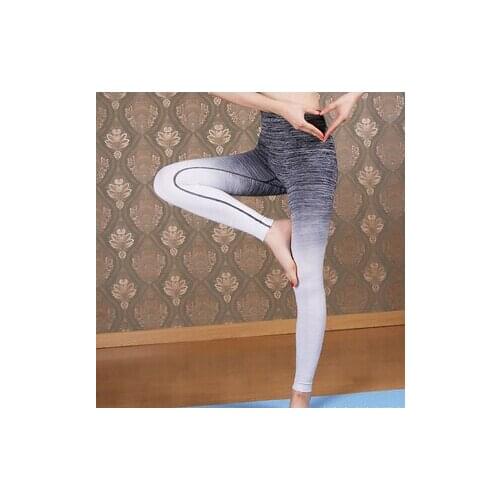 2017 Yoga High Waist Elastic Girls Sports Gradient Leggings Absorb Sweat Quick Drying Bodybuilding Clothes