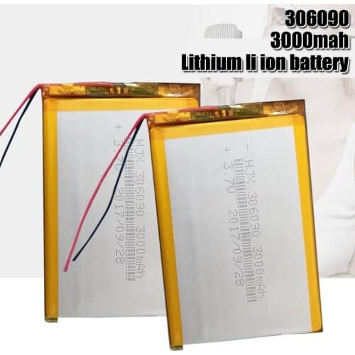 3.7V 3000mah 306090 lithium polymer Rechargeable battery For Tablet mobile power Bluetooth Headset MP3 MP4 MP5 GPS PSP MID