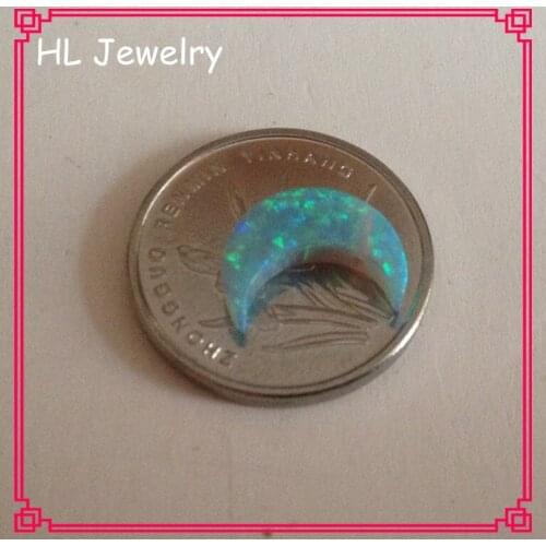 50PCS/Lot Lab Created Synthetic Fire Opal Moon Charms 8*11MM Size Light Green Color Moon Opal