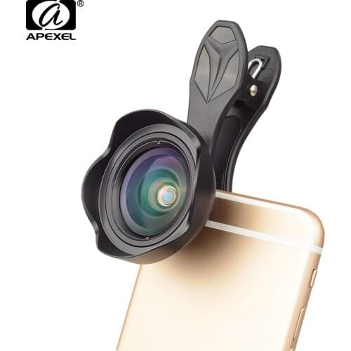 APEXEL 2019 New HD 15mm Wide Angle Lens No distortion phone camera lens for iPhone 7 8 plus Samsung Xiaomi dropshipping