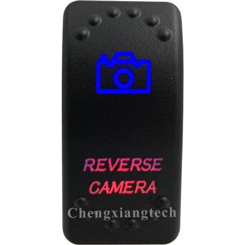 Car Boat Truck Rv Bus - On Off - Up Blue & Down Red Led - Rocker Switch - REVERSE CAMERA - 5 Pins - SPST - Waterproof