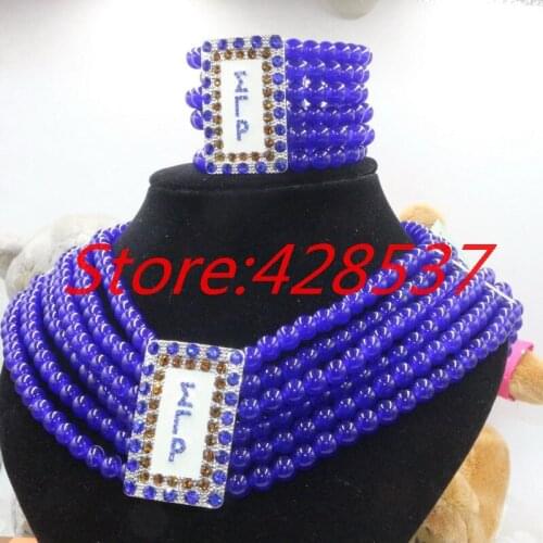 Free Shipping Greek Sorority Sigma Gamma Rho Multilayer Enamel Gold Royal Crystal Stones Collar Necklaces Bracelets Jewelry Sets