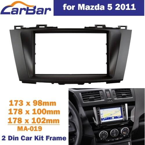 CarBar 2 Din Car Radio Fascia for Mazda 5 2011 Dashboard Frame Panel Trim Kit Car Stereo Dash