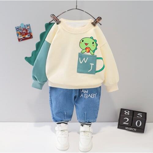 Baby Set Newborn Clothes Infant Cartoon Hoodie+Jeans Two Piece Suit Autumn Toddler Girl Outfit Comfortable Casual Kids Boy Sets