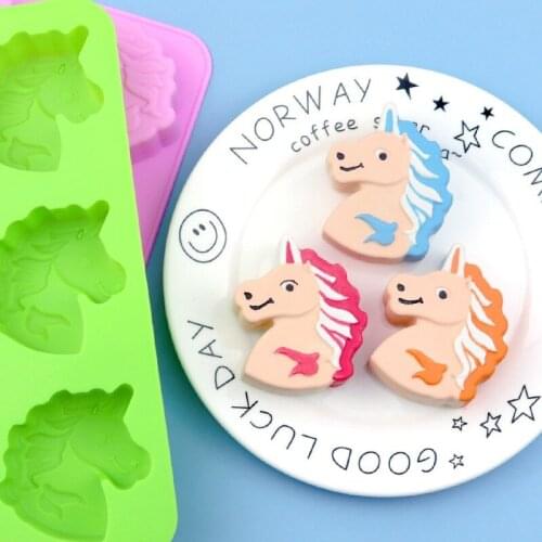Unicorn 6 Pony Silicone Cake Mold Handmade DIY Chocolate Mold Food Grade Silicone Mold