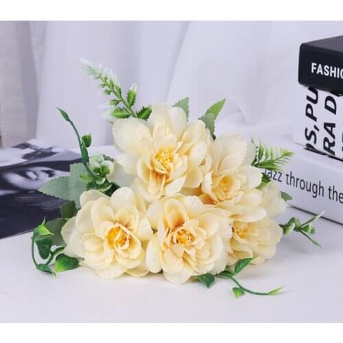 Freesia Artificial Flowers High Quality leaf Hybrid Bouquet Silk Fake Flower Autumn Decoration DIY Home Garden Wedding Crafts