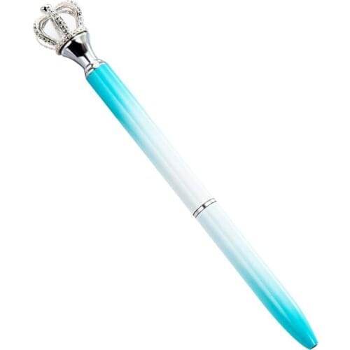 R9UA Exquisite Shining Crown Ballpoint Pen Crystal Diamond Writing Tool Office Supplies Student Stationery