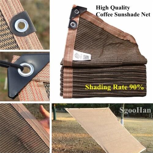 Coffee Anti-UV HDPE Sunshade Net Outdoor Swimming Pool Awning Succulent Plant Shading Net Car Shed Cover Pet House Sunblock Sail
