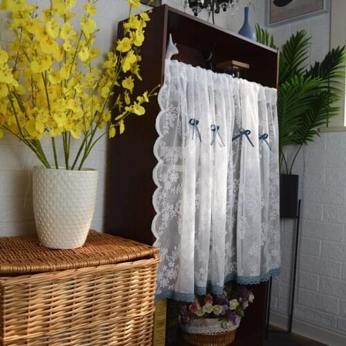 Rod Pocket White Sheer Short Curtains Valance Tie For Small Window Voile Drapes Roman Tulle Kitchen Cafe
