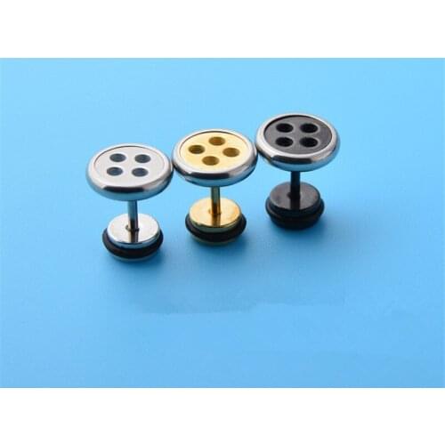 Hot fashion Small Earrings Round Fastener Button Shape Gold Stud Earrings Trendy Fashion Women Stud Earring Jewelry