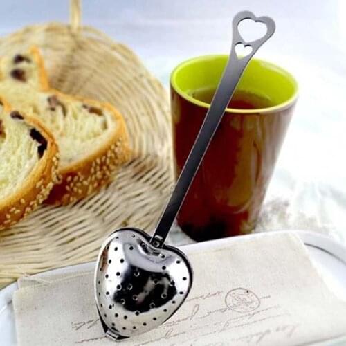 1000pcs/lot Stainless steel Heart-Shaped Heart Shape Tea Infuser Strainer Filter Spoon Spoons Wedding Party Gift Favor