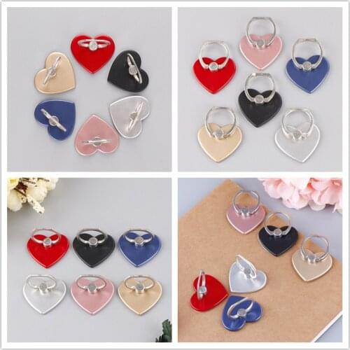 Love Heart Reusable Finger Ring Smartphone Stand Holder Mobile Phone Holder Stand For iPhone iPad Huawei All Phone