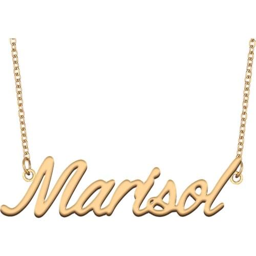 Marisol Name Necklace for Women Stainless Steel Jewelry 18k Gold Plated Nameplate Pendant Femme Mother Girlfriend Gift