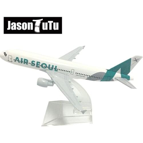JASON TUTU 16cm Air Seoul Airbus A380 Airplane Model Plane Model Aircraft Diecast Metal 1/400 Scale Planes Factory Drop shipping