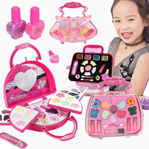 Fashion Kids Cosmetics Make Up Set Safe Washable Kids Makeup Set Box Princess Beauty Pretend Play Toys For Girl Baby Toys