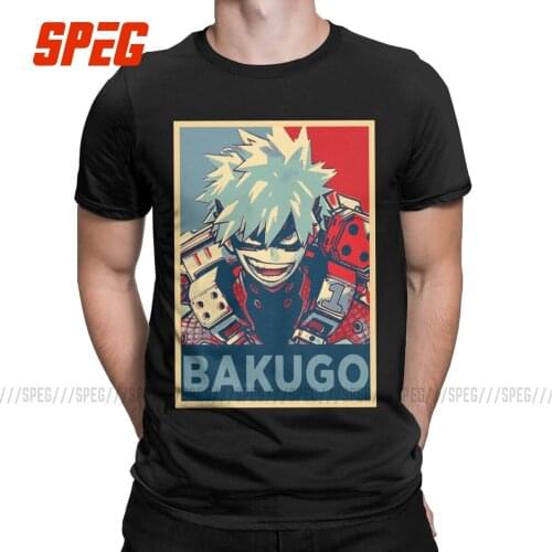Men My Hero Academia Katsuki Bakugo Hope T Shirt Mha Deku Midoriya Cotton Clothing Vintage Short Sleeve O Neck Tees Plus Size