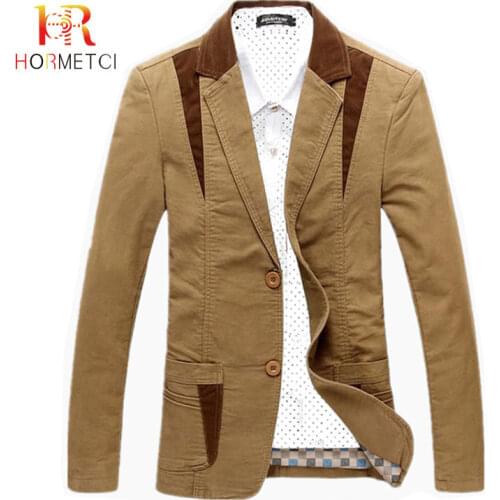 HORMETCI Hight quality Mens Casual Blazer Slim Cotton Men Large Size 6XL Thick Jacket Formal Business Male Cotton Full Blazers