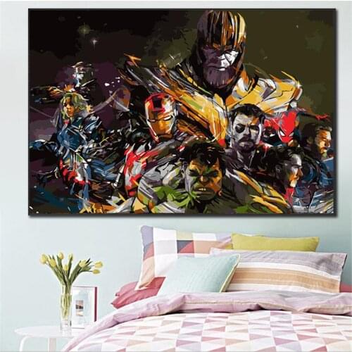 Marvel The Avengers Canvas Painting Art Iron Man Thor Hulk Posters and Prints Wall Art Picture for Living Room Home Decoration