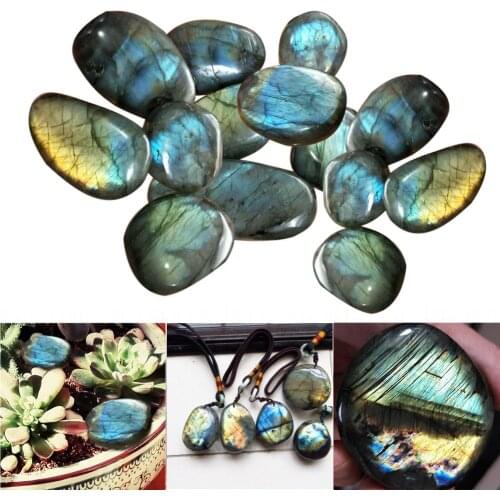 Natural Crystal Moonstone Raw Gemstone Ornament Polished Quartz Labradorite Handicraft Fish Tank Decorating Stone Healing Stone