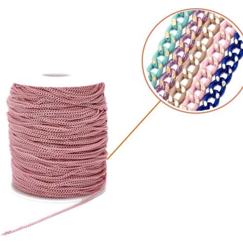 5m/lot 3x2mm Colorful Necklace Flat Chain Bracelet Bulk Chain Jewelry Chain Accessories For DIY Jewelry Making Findings Supplier