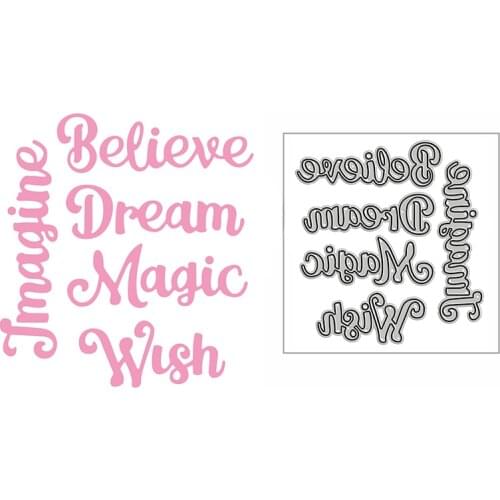 New Wish Magic Dream Words 2021 Metal Cutting Dies for DIY Scrapbooking and Card Making Decorative Embossing Craft No Stamps Set