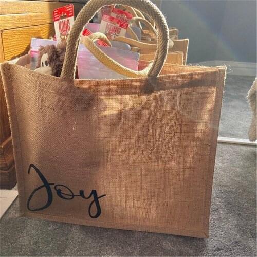 Personalised Jute Hessian Burlap Tote Bag Custom Name Beach Vacation Handbag Unique Gifts for Best Friend Personalized Gifts