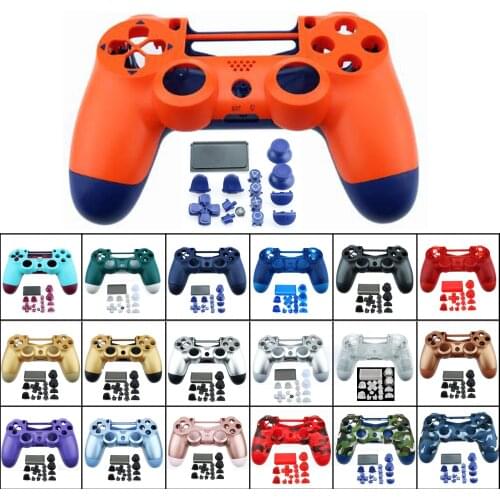 PS4 Slim PRO Controller Full Set Housing Case Shell For PlayStation 4 Pro JDM 040 JDS 040 Gen 2th V2 Cover Orange Blue Skin Kit