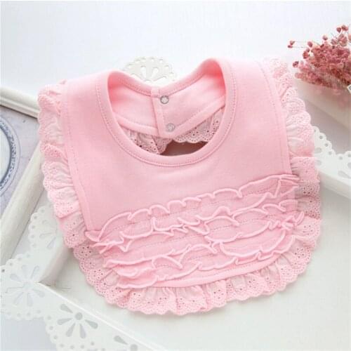 Baby Bibs For Girls 100% Cotton Newborn Princess Lace Bow Baby Bibs Cute Girls Boys Burp Cloth Infant Saliva Towels
