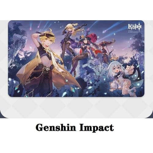 Genshin Impact Theme Decoration Game Cosplay Harbor Keyboard Mouse Pad Anime Project Zhongli Natural Latex Table Mat 40*70CM