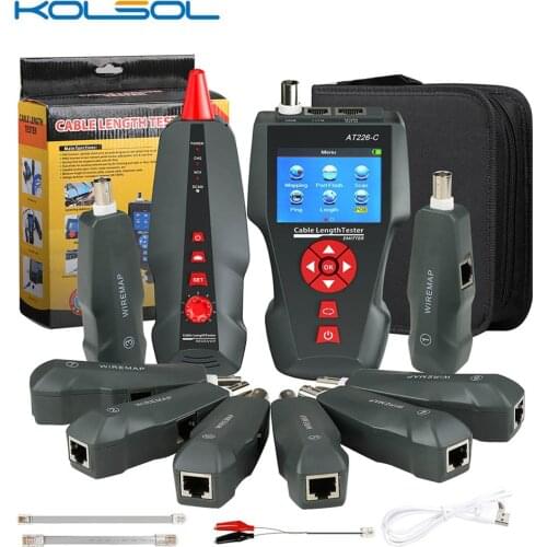 KOLSOL LCD LAN Network Cable Tester UTP STP Diagnose Tone Tracer RJ45, RJ11, BNC, Metal Cable,PING/POE Telephone Wire Tracker