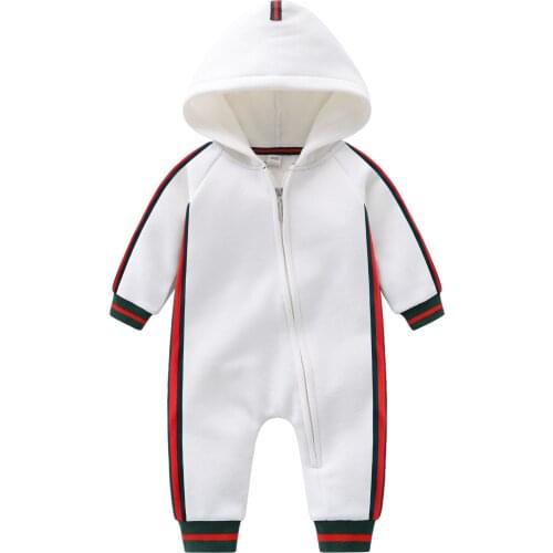 Winter New Baby Girls and Boys Thicken Hooded Bosysuit