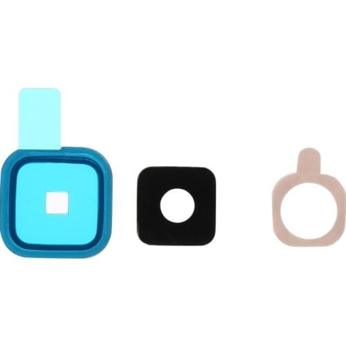 1 Set Rear Camera Lens Glass Cover + Metal Frame + Sticker For Samsung Galaxy S5