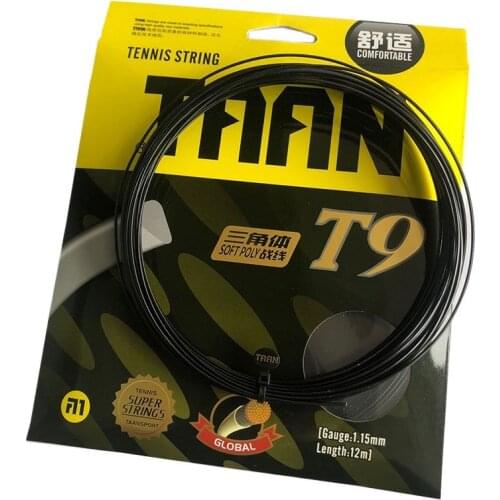 1 pc Genuine TAAN T9 Tennis Racket Strings Soft feel Polyester Tennis Strings 1.15mm 12M