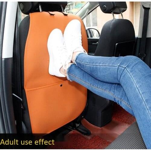 1pcs Car Seat Back Protector Cover Anti-Child-Kick Pad PU Leather Waterproof Detachable Storage For Children Kick Mat Mud Clean