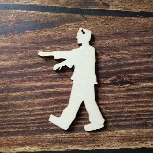 10pcs Wooden Halloween Vampire Demon Zombie Shape Tags Scrapbooking DIY Wood Tag Art Craft Halloween Party Home Room Decor