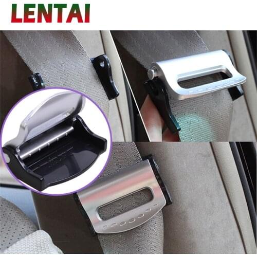 LENTAI 2Pcs Auto Car Safety Belt Clip Seat belt holder For Citroen C4 C5 Hyundai Solaris VW Polo T5 Ford Fiesta Fusion Mustang